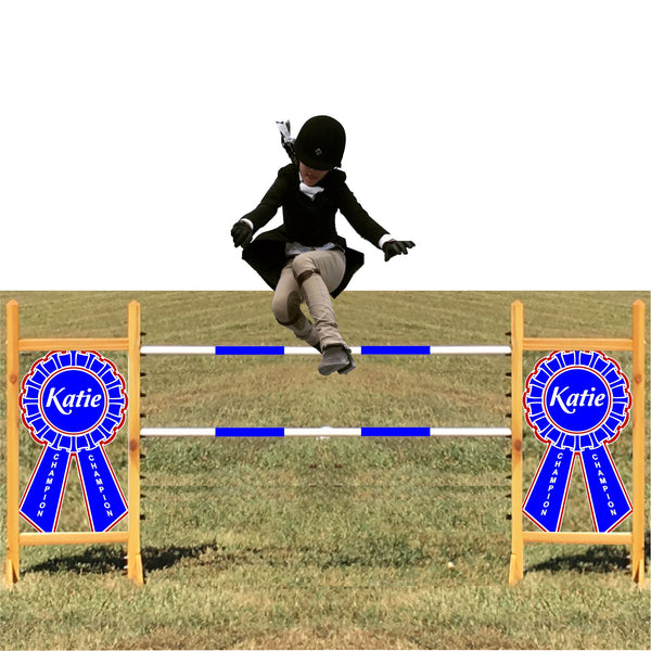 Custom Blue Ribbon Kid Jump - Kids, Dogs, and Hobby Horses Love them!