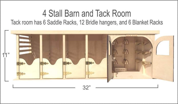 4 Stall Barn with attached Tack Room