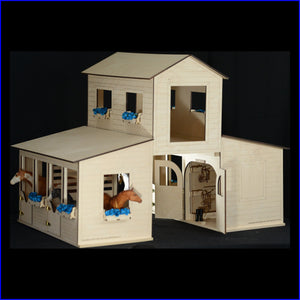 Star Stable - SOLD OUT til AFTER CHRISTMAS - 3 barns in 1 - with detachable Hay Loft, 3 Box Stalls, and attached Tack Room